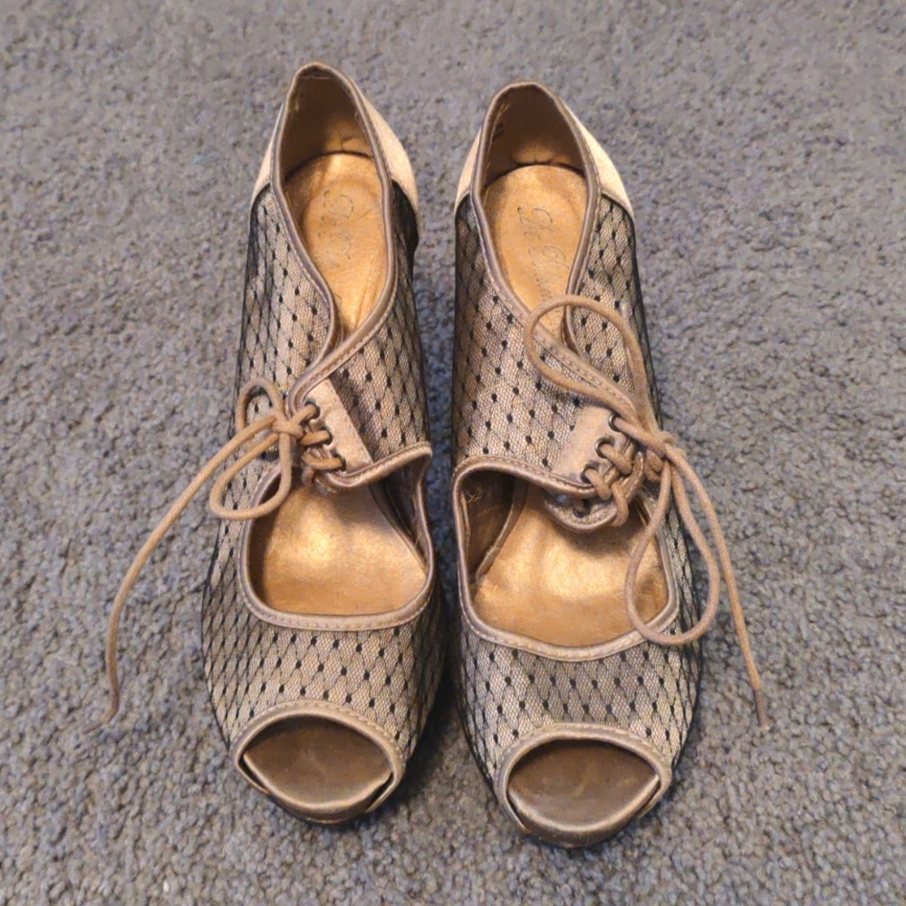 Black and Gold 6" Heels